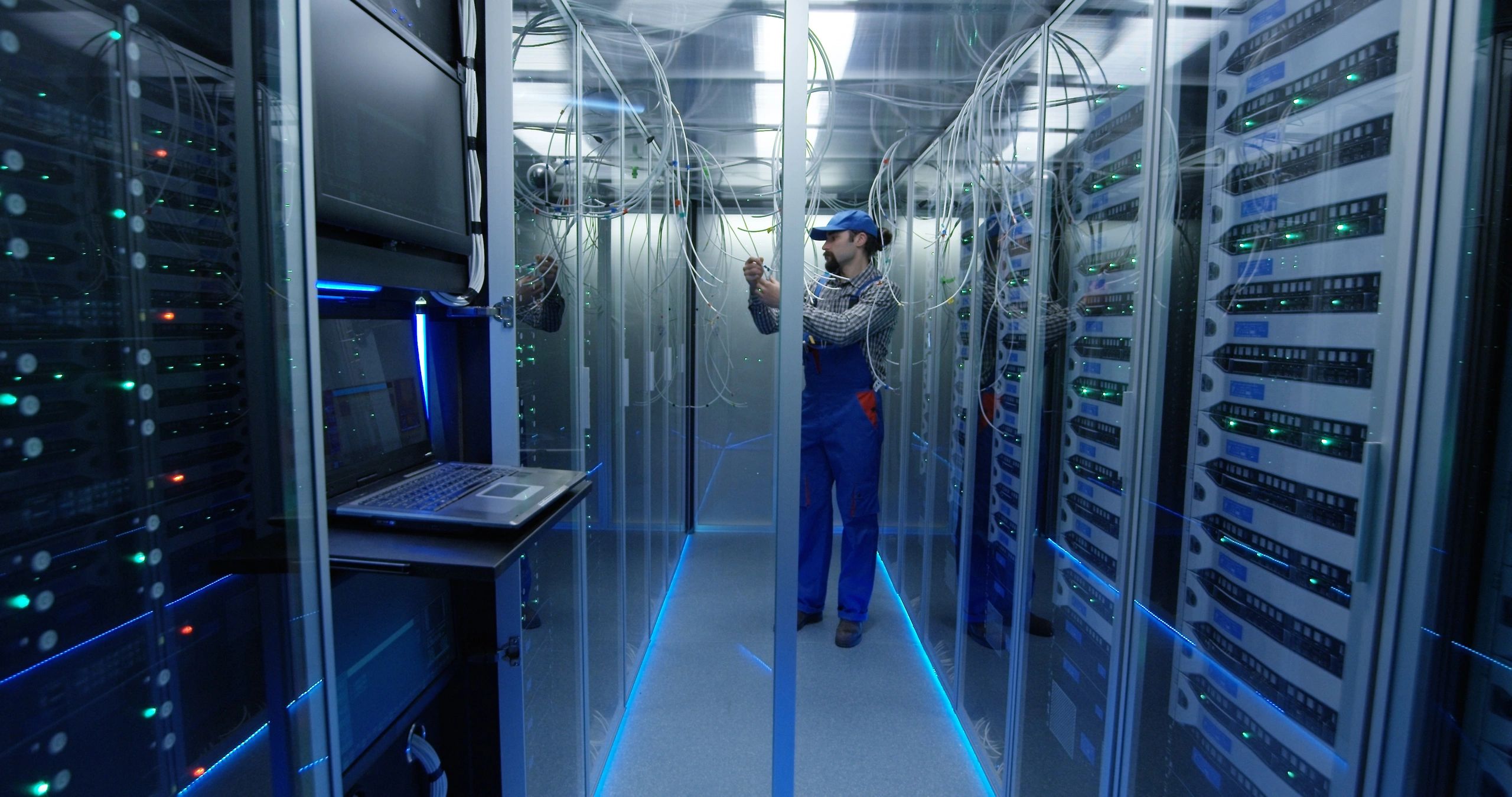 Engineer working with technical systems